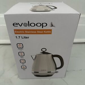 Evoloop Electric Stainless Steel Tea Kettle 1.7 Liter Teapot BPA Free NEW